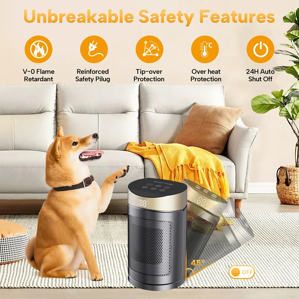 Space-Saving Heater 18X18X27.5Cm Energy Saving Heater 7-Layer Safety System Compact Structure Fast Heating Technology