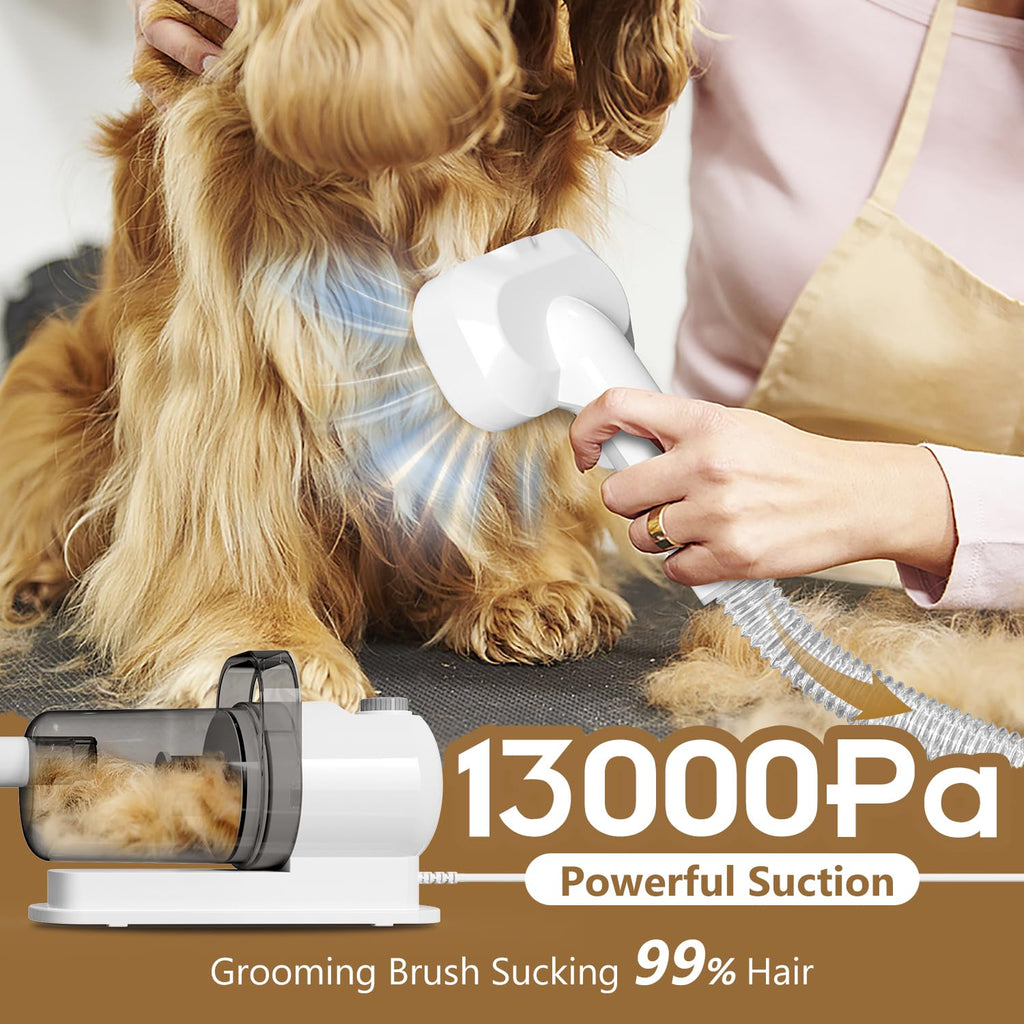 Pet Grooming Kit, 6 in 1 Pet Grooming Vacuum & Dog Clippers,  with 5 Professional Grooming Shedding Tools  