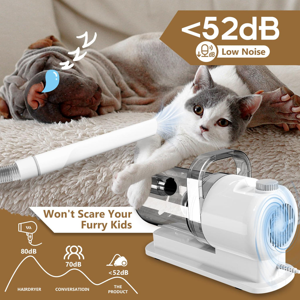 Pet Grooming Kit, 6 in 1 Pet Grooming Vacuum & Dog Clippers,  with 5 Professional Grooming Shedding Tools  
