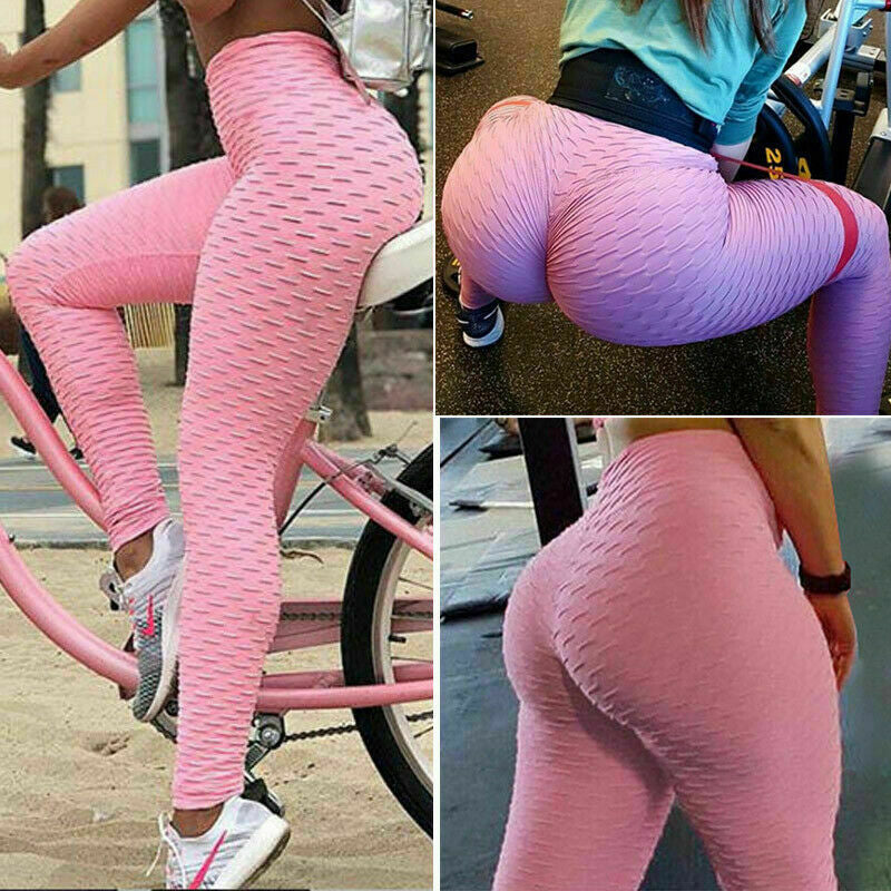 Women Leggings Anti-Cellulite High Waist Push up Yoga Pants Tik Tok Butt Lift US