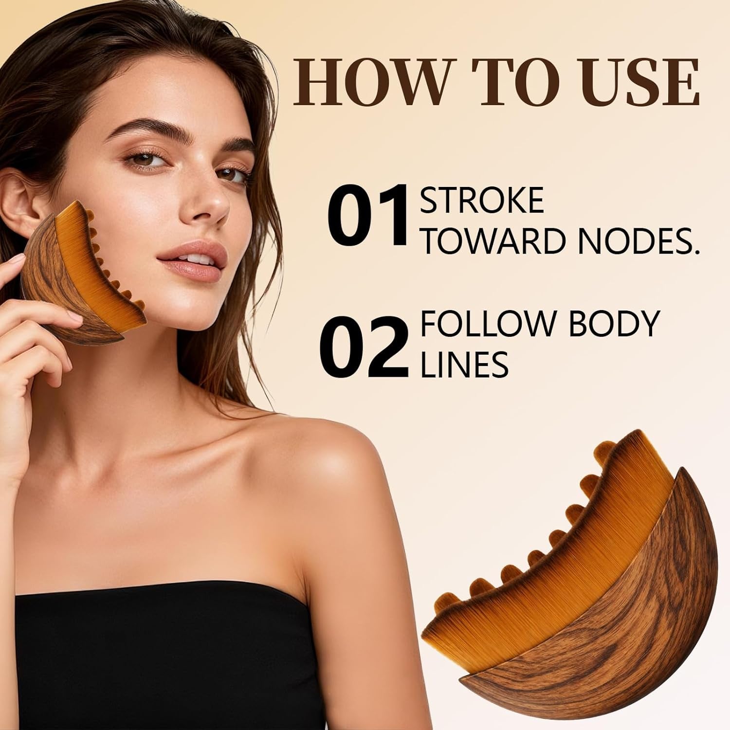 Lymphatic Contour Face Brush - Facial Massage Tool for Lymphatic Drainage, Contouring & Relaxation | Gentle Gua Sha Brush & Skin Care Tools for Daily Routine（2 PCS）