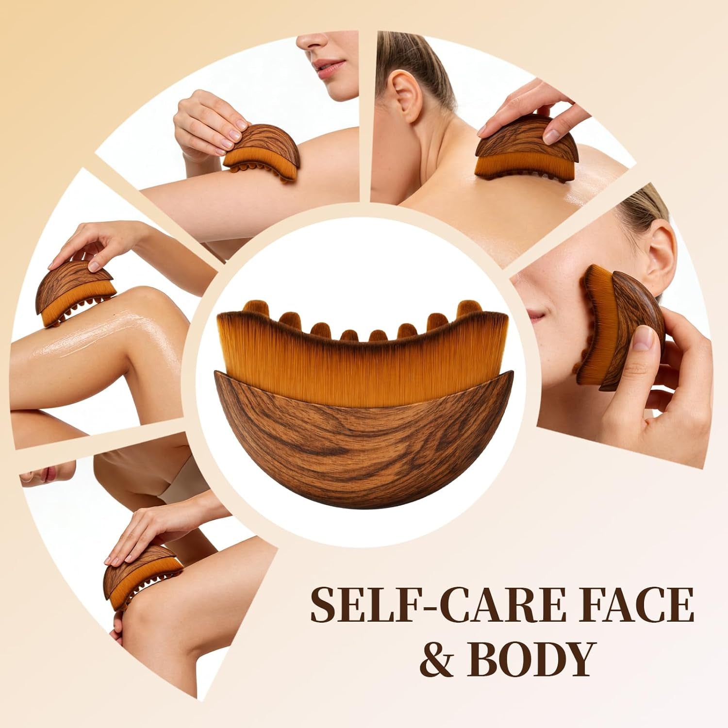 Lymphatic Contour Face Brush - Facial Massage Tool for Lymphatic Drainage, Contouring & Relaxation | Gentle Gua Sha Brush & Skin Care Tools for Daily Routine（2 PCS）