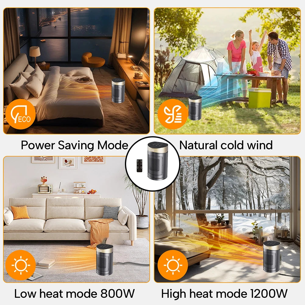 Space-Saving Heater 18X18X27.5Cm Energy Saving Heater 7-Layer Safety System Compact Structure Fast Heating Technology